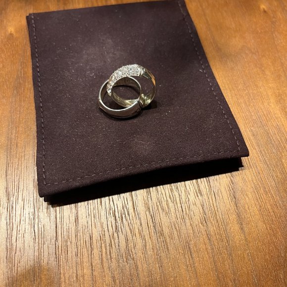 JOHN HARDY SAPPHIRE STERLING SILVER INTERLOCKING BAMBOO BAND RING